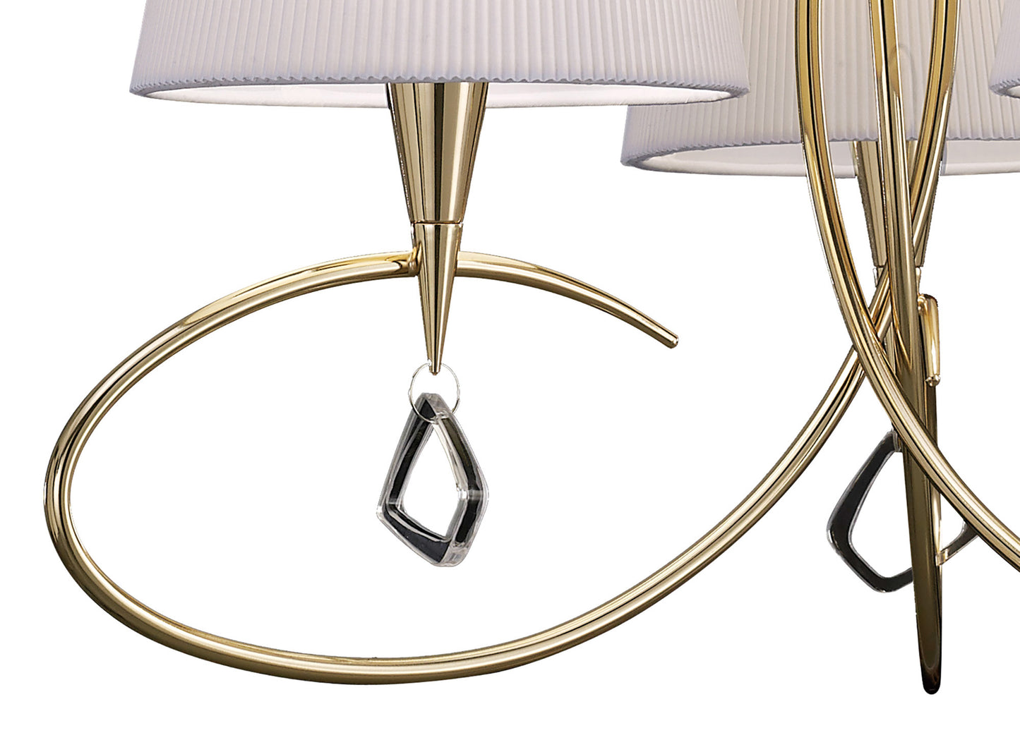 Mara Pendant 3 Light E14, French Gold With Ivory White Shades by Mantra