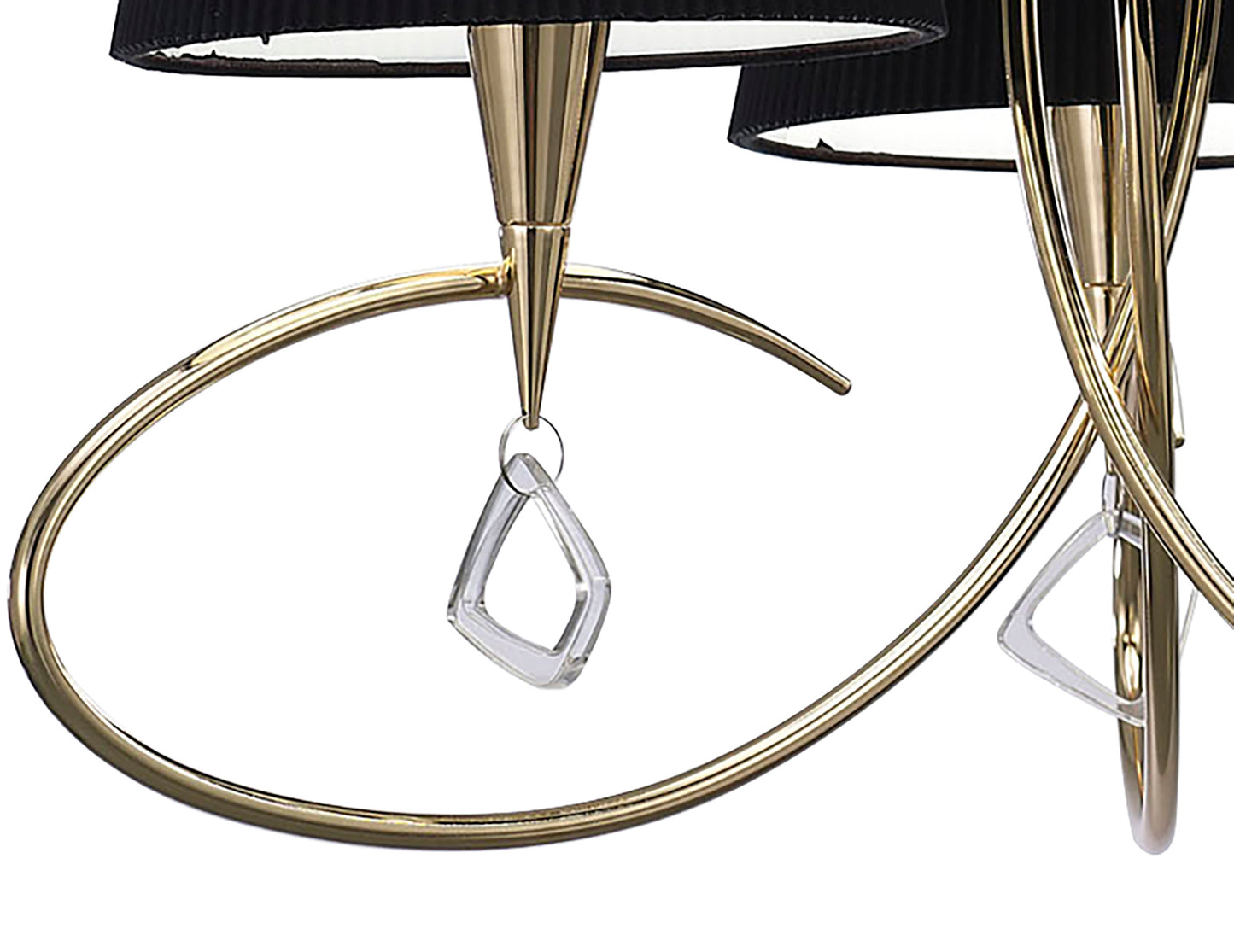 Mara Pendant 3 Light E14, French Gold With Black Shades by Mantra