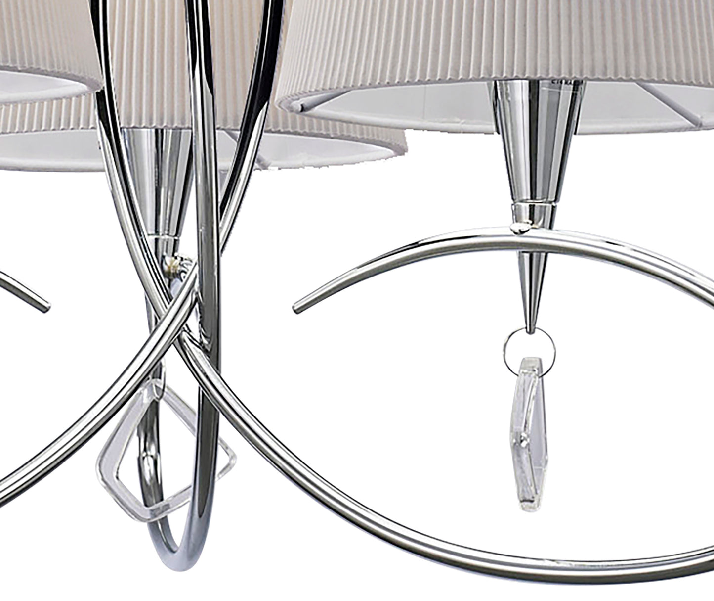 Mara Pendant 3 Light E14, Polished Chrome With Ivory White Shades by Mantra