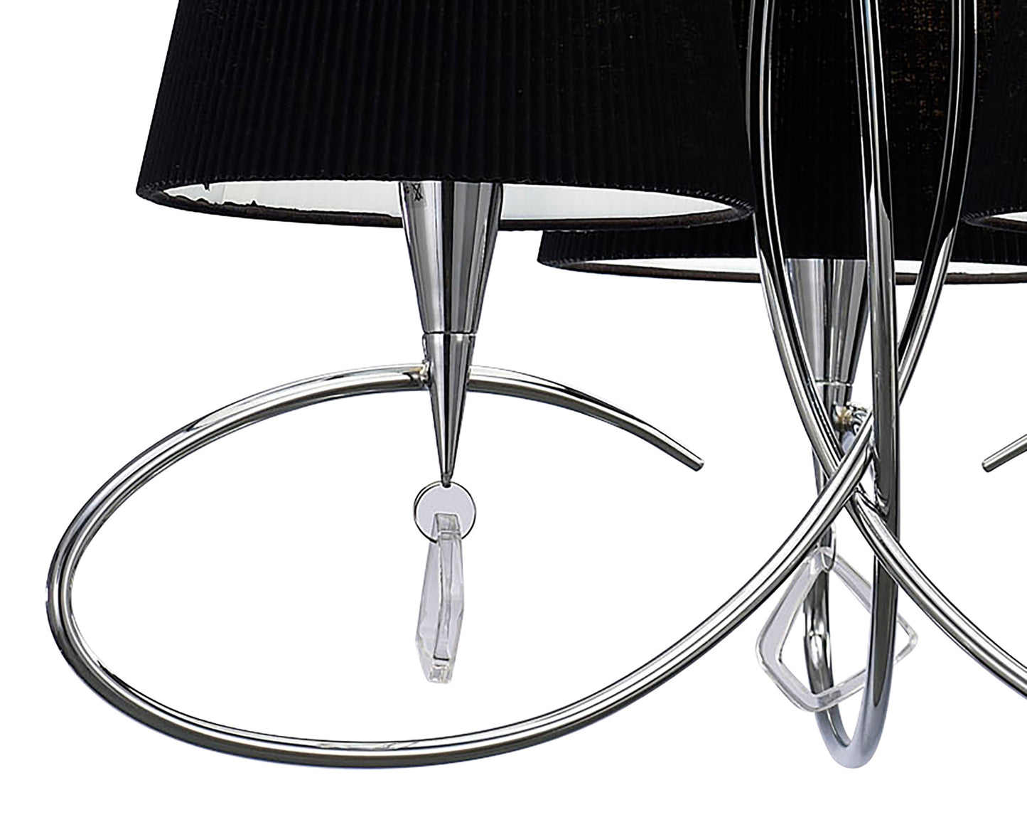 Mara Pendant 3 Light E14, Polished Chrome With Black Shades by Mantra