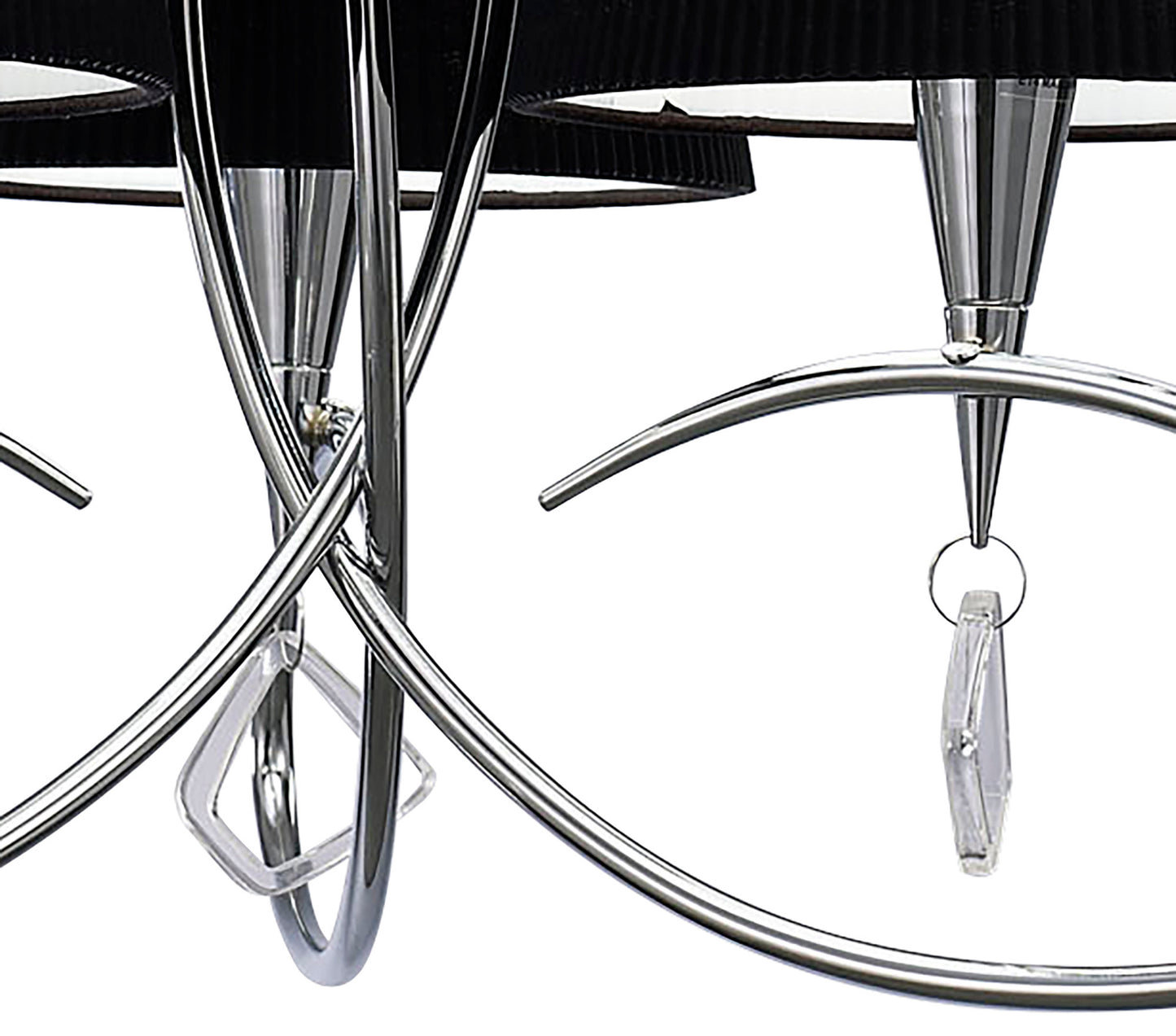 Mara Pendant 3 Light E14, Polished Chrome With Black Shades by Mantra