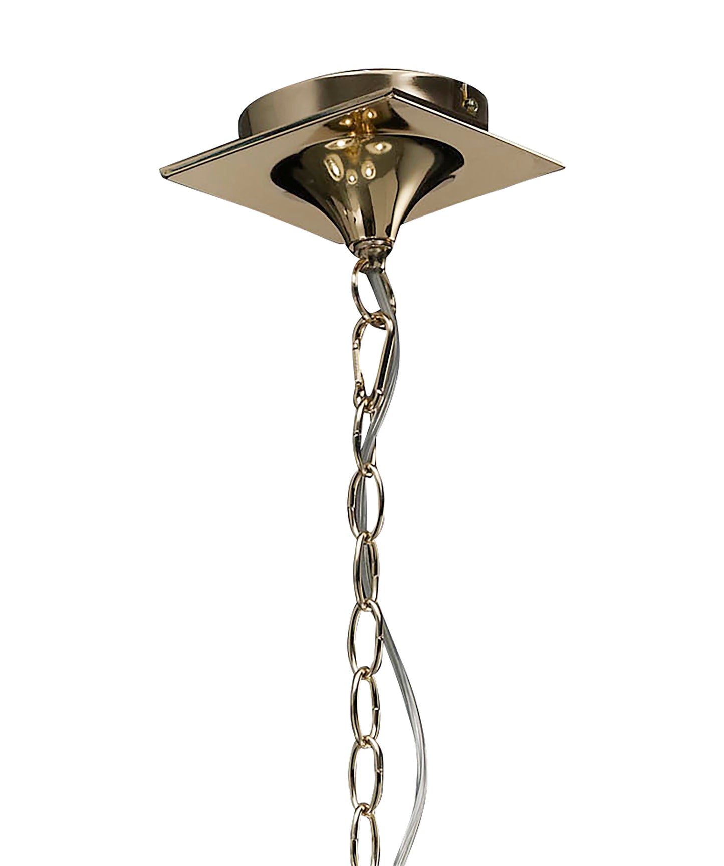 Mara Pendant 5 Light E14, French Gold With Ivory White Shades by Mantra