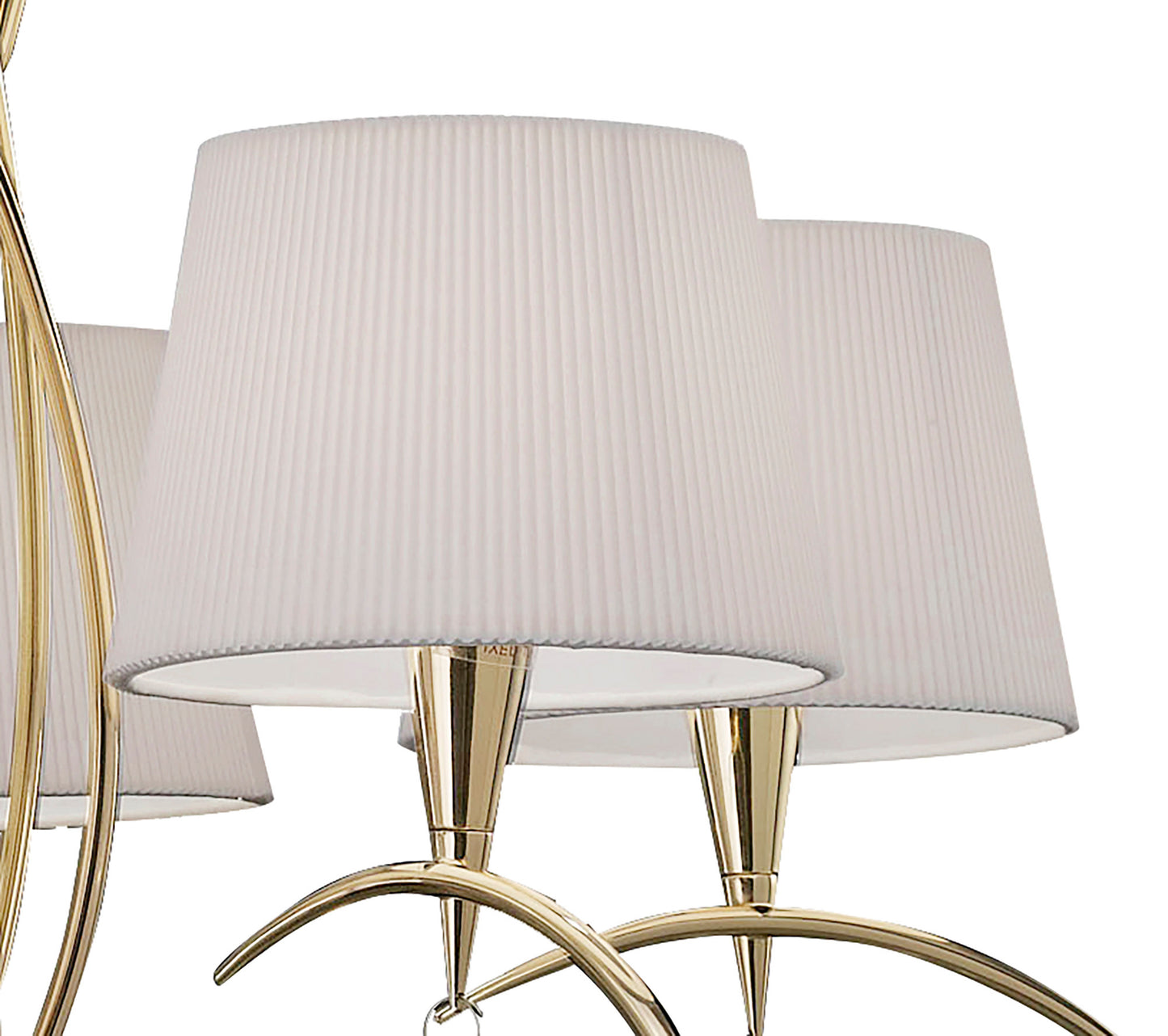 Mara Pendant 5 Light E14, French Gold With Ivory White Shades by Mantra