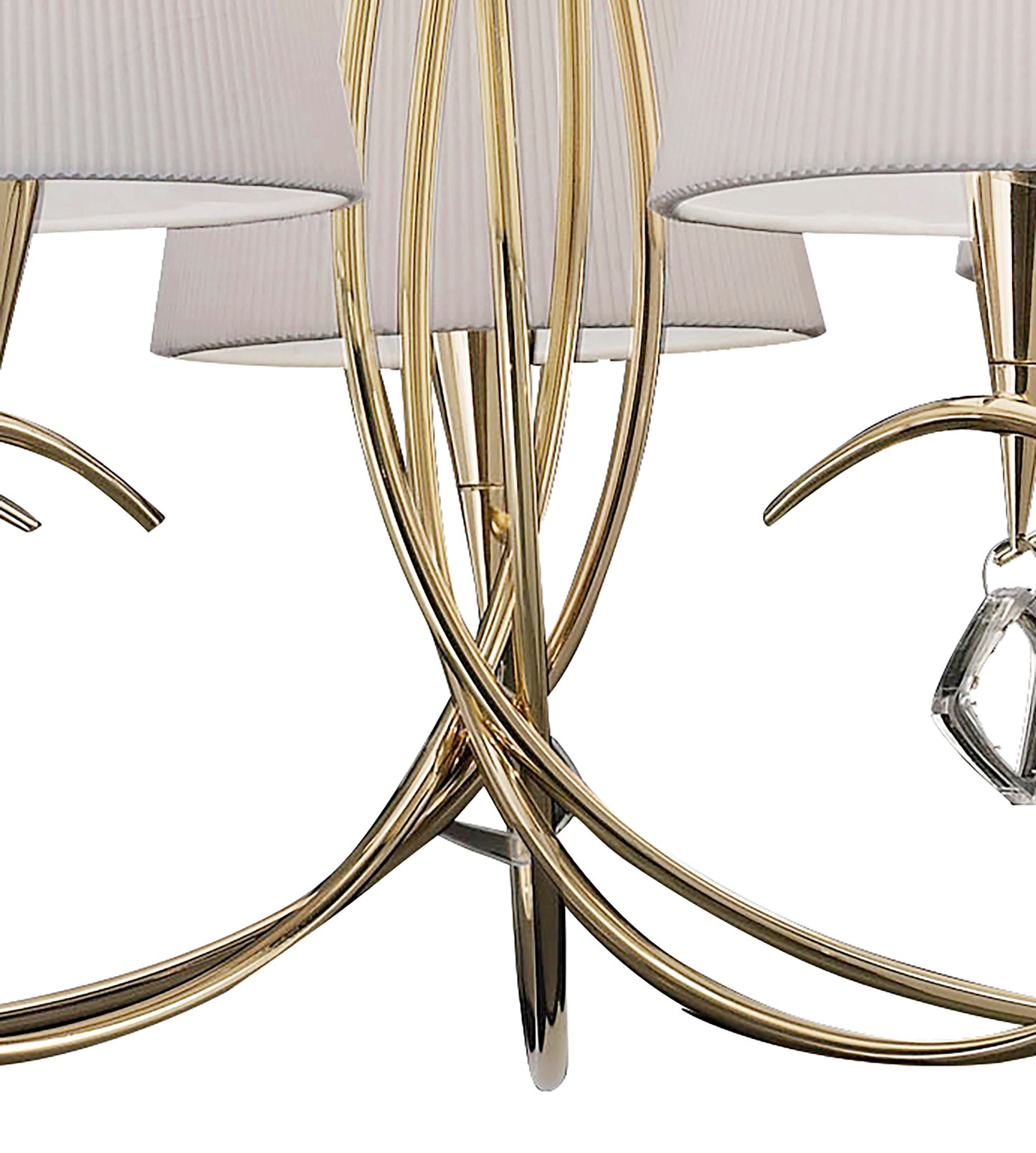 Mara Pendant 5 Light E14, French Gold With Ivory White Shades by Mantra