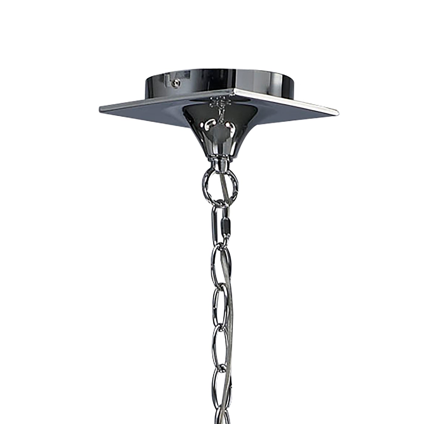 Mara Linear Pendant 2 Arm 4 Light E14, Polished Chrome With Black Shades by Mantra