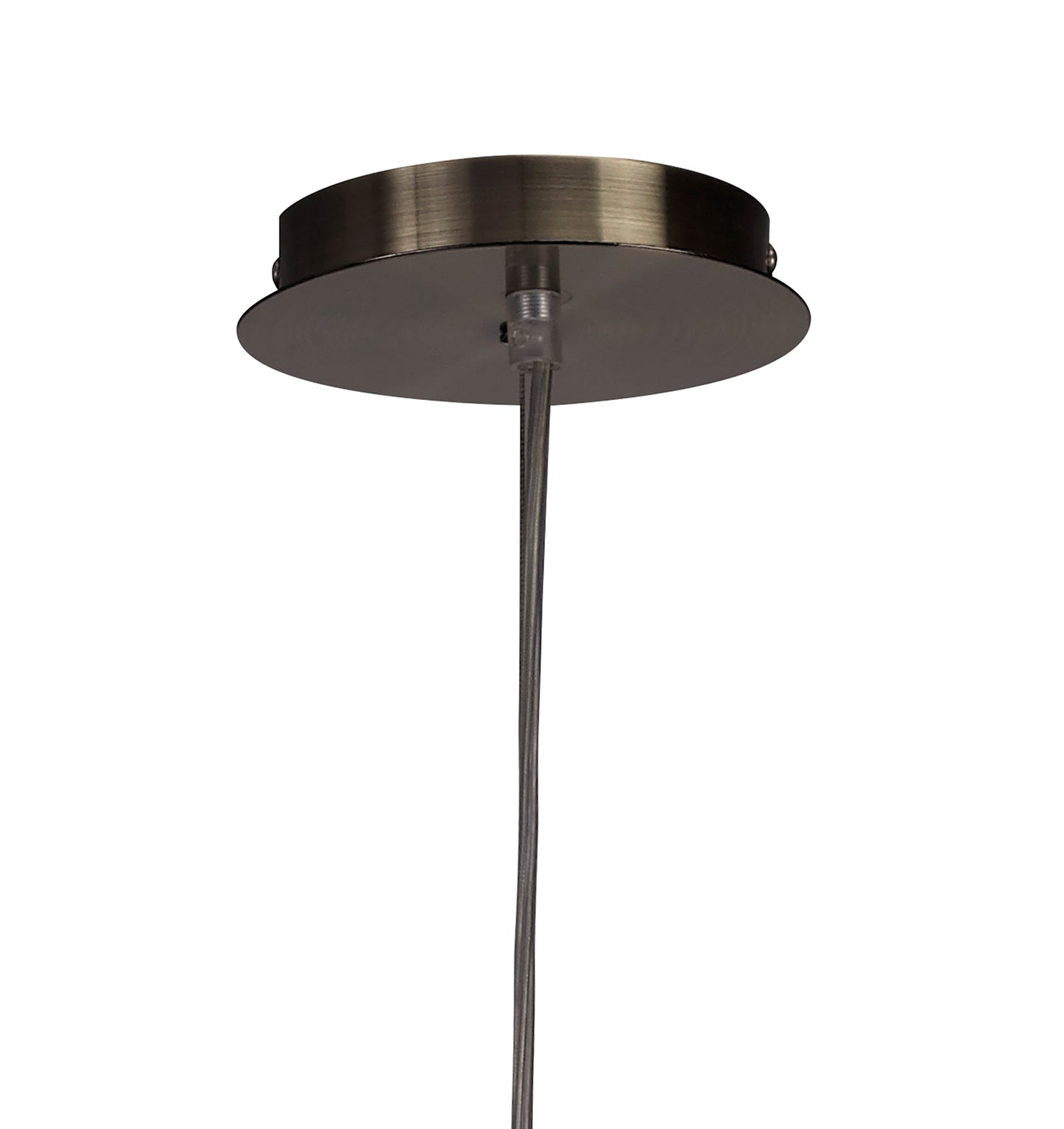 Mara Pendant 4 Light E27 Round, Antique Brass With Ivory White Shade by Mantra