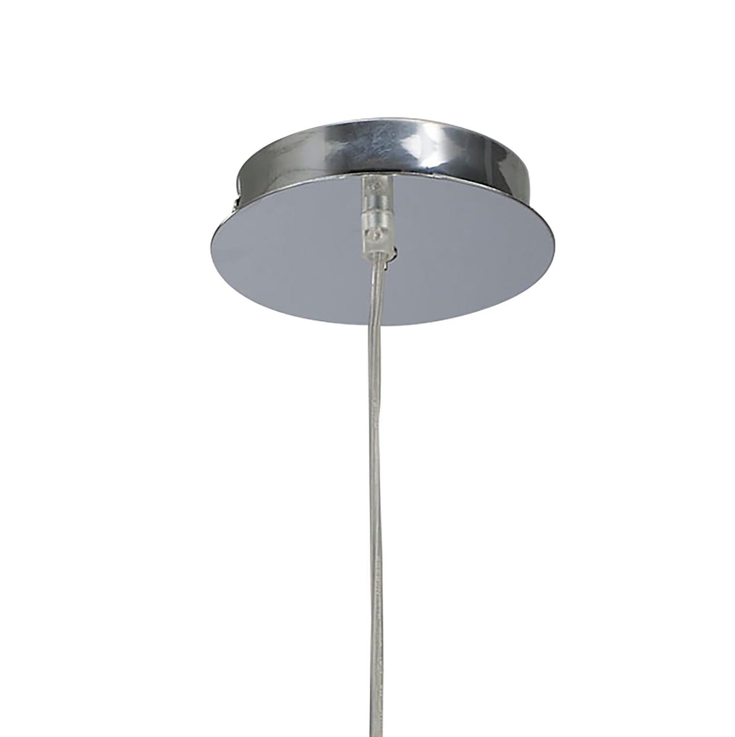 Mara Pendant 4 Light E27 Round, Polished Chrome With Ivory White Shade by Mantra