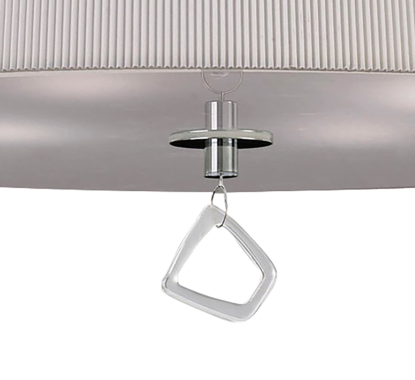 Mara Pendant 4 Light E27 Round, Polished Chrome With Ivory White Shade by Mantra