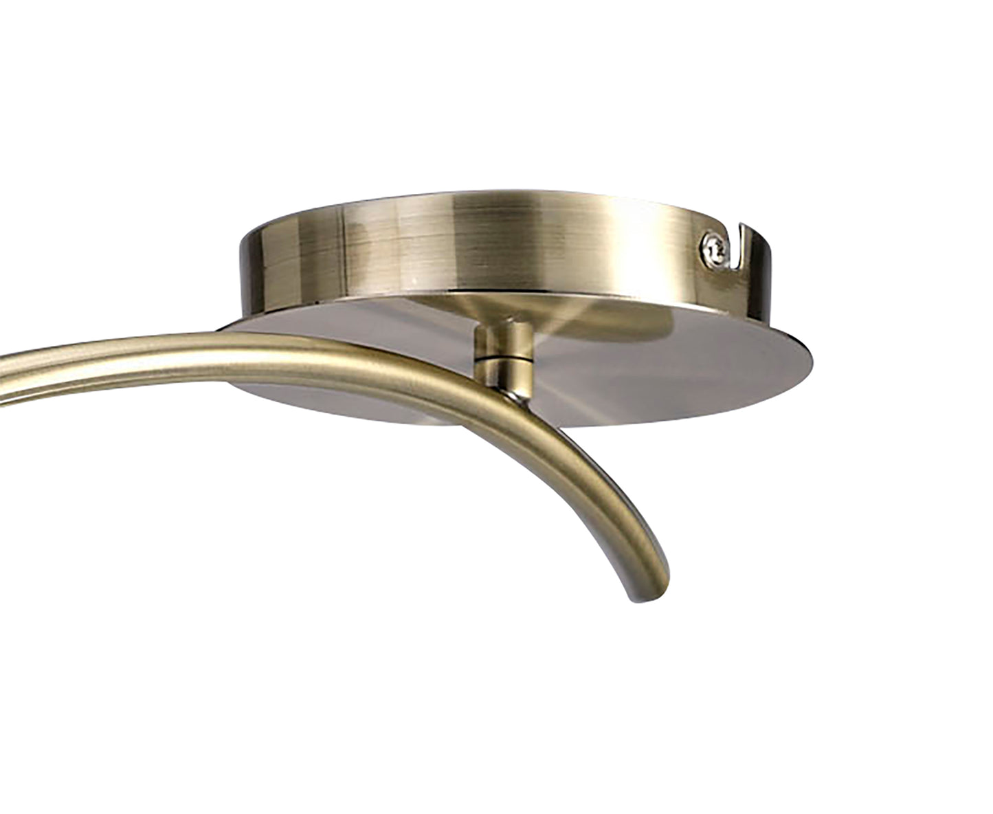 Mara Semi Flush 4 Light E27 Round, Antique Brass With Ivory White Shade by Mantra