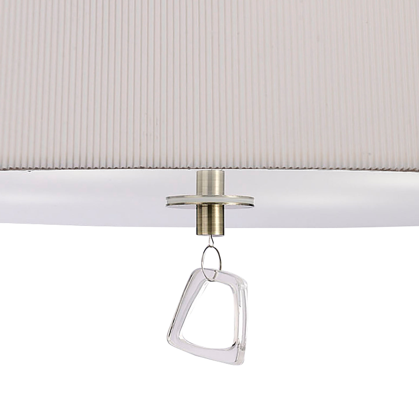 Mara Semi Flush 4 Light E27 Round, Antique Brass With Ivory White Shade by Mantra