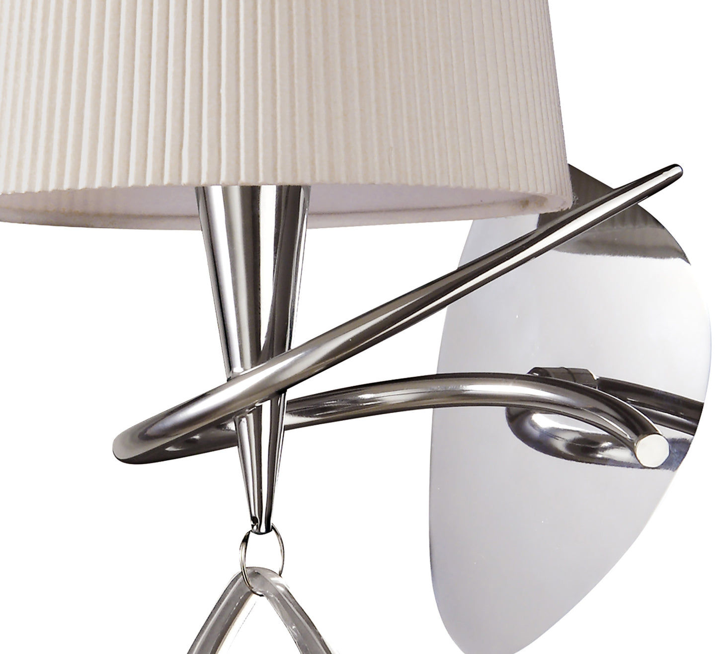 Mara Wall Lamp Switched 1 Light E14, Polished Chrome With Ivory White Shade by Mantra