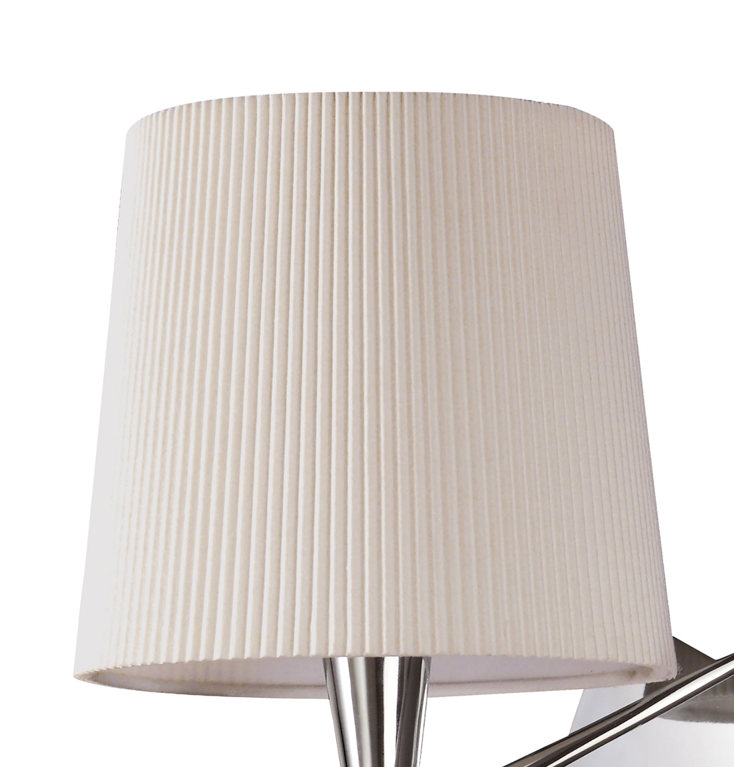 Mara Wall Lamp Switched 1 Light E14, Polished Chrome With Ivory White Shade by Mantra