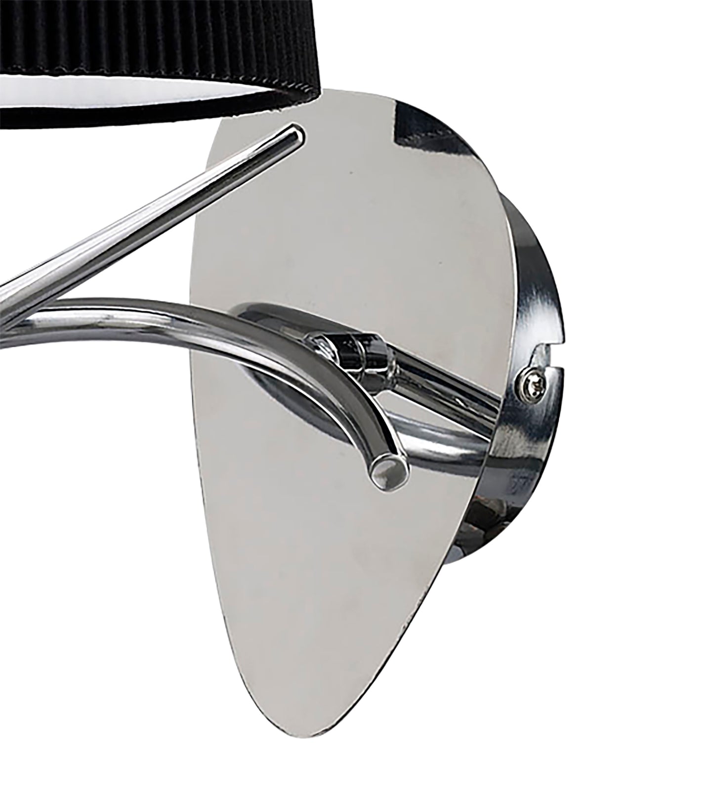 Mara Wall Lamp Switched 1 Light E14, Polished Chrome With Black Shade by Mantra