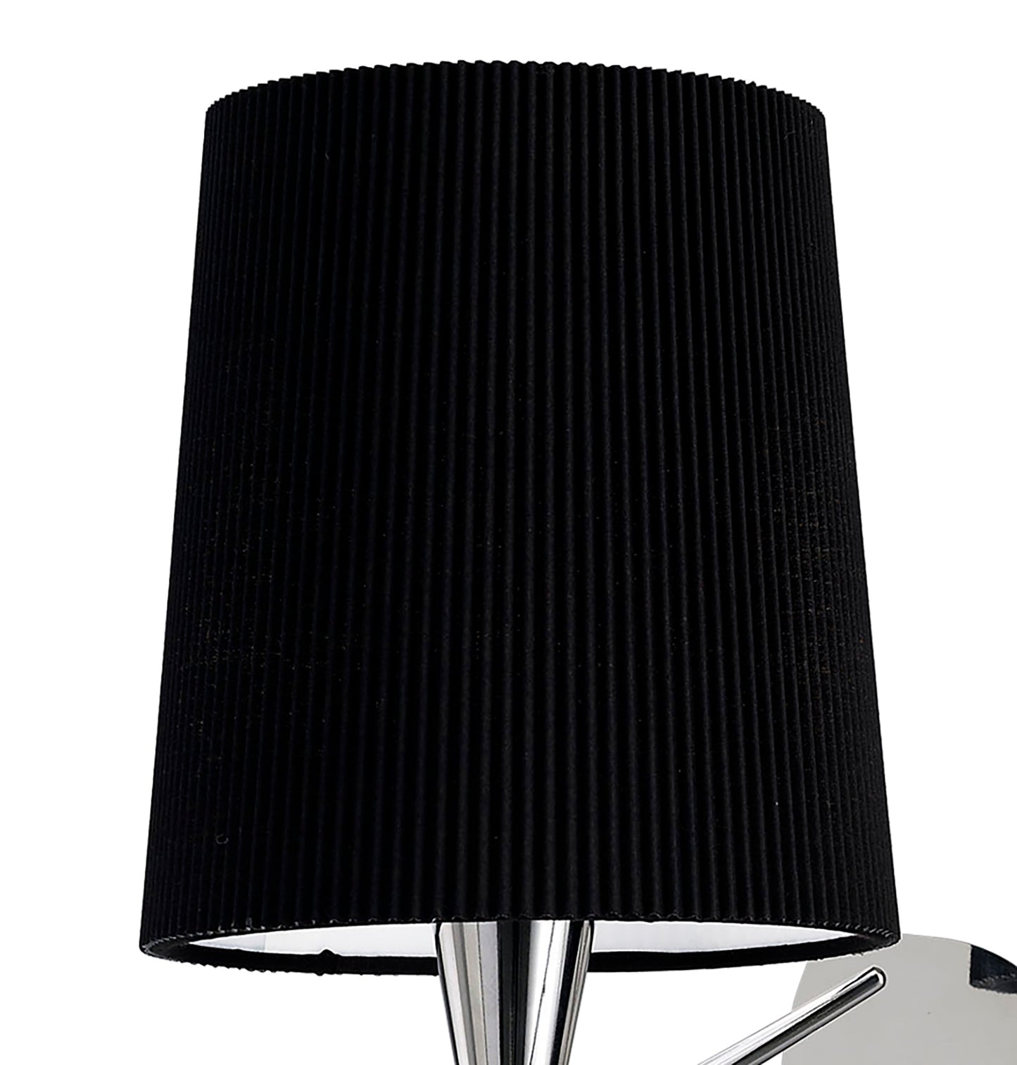 Mara Wall Lamp Switched 1 Light E14, Polished Chrome With Black Shade by Mantra