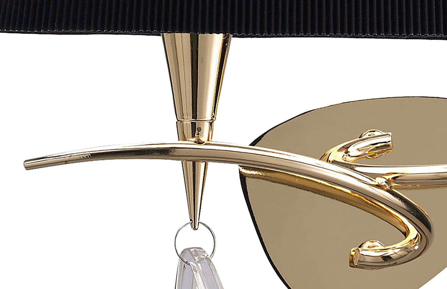 Mara Wall Lamp Switched 2 Light E14, French Gold With Black Shade by Mantra