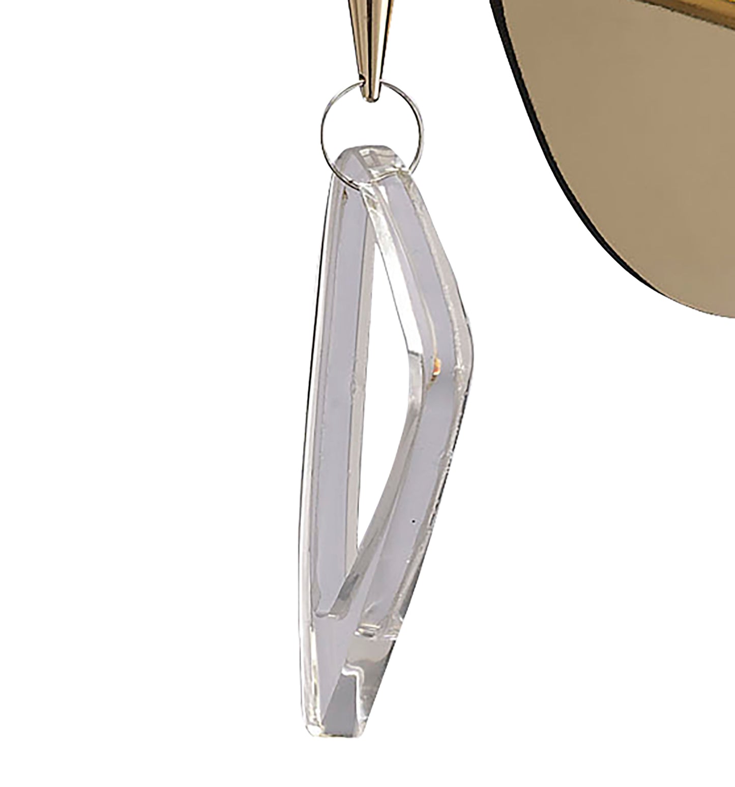 Mara Wall Lamp Switched 2 Light E14, French Gold With Black Shade by Mantra
