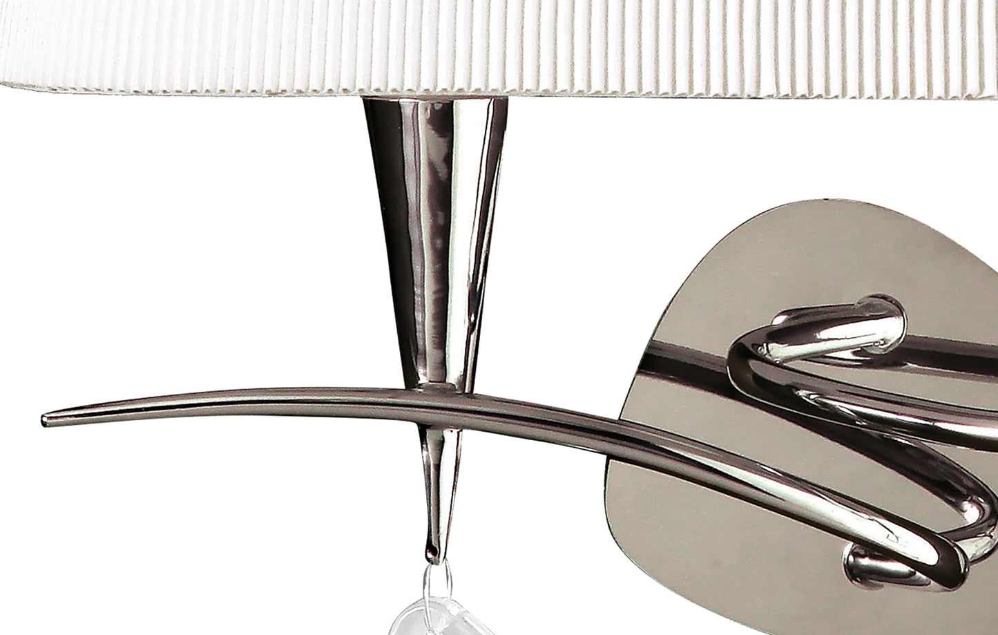 Mara Wall Lamp Switched 2 Light E14, Polished Chrome With Ivory White Shade by Mantra