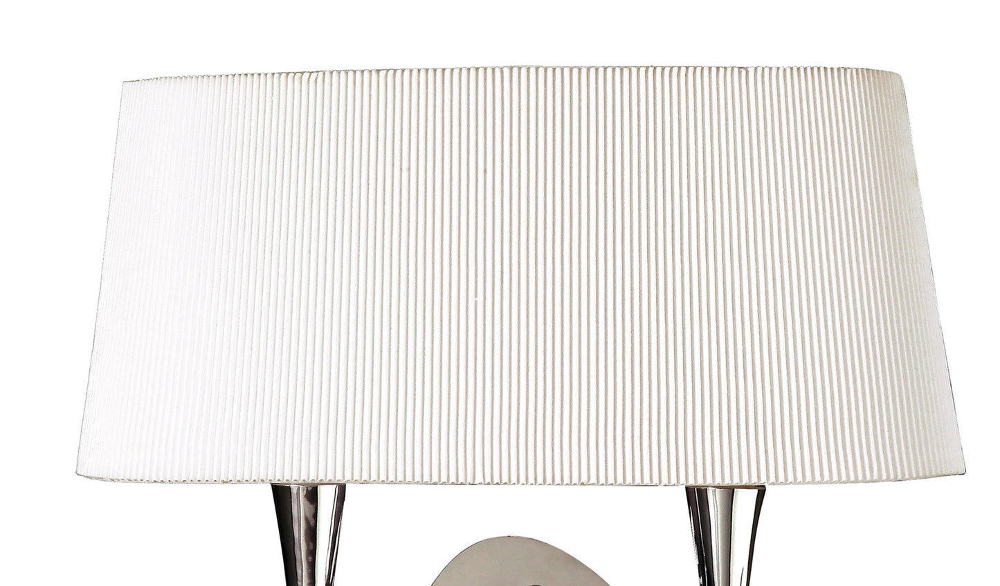 Mara Wall Lamp Switched 2 Light E14, Polished Chrome With Ivory White Shade by Mantra