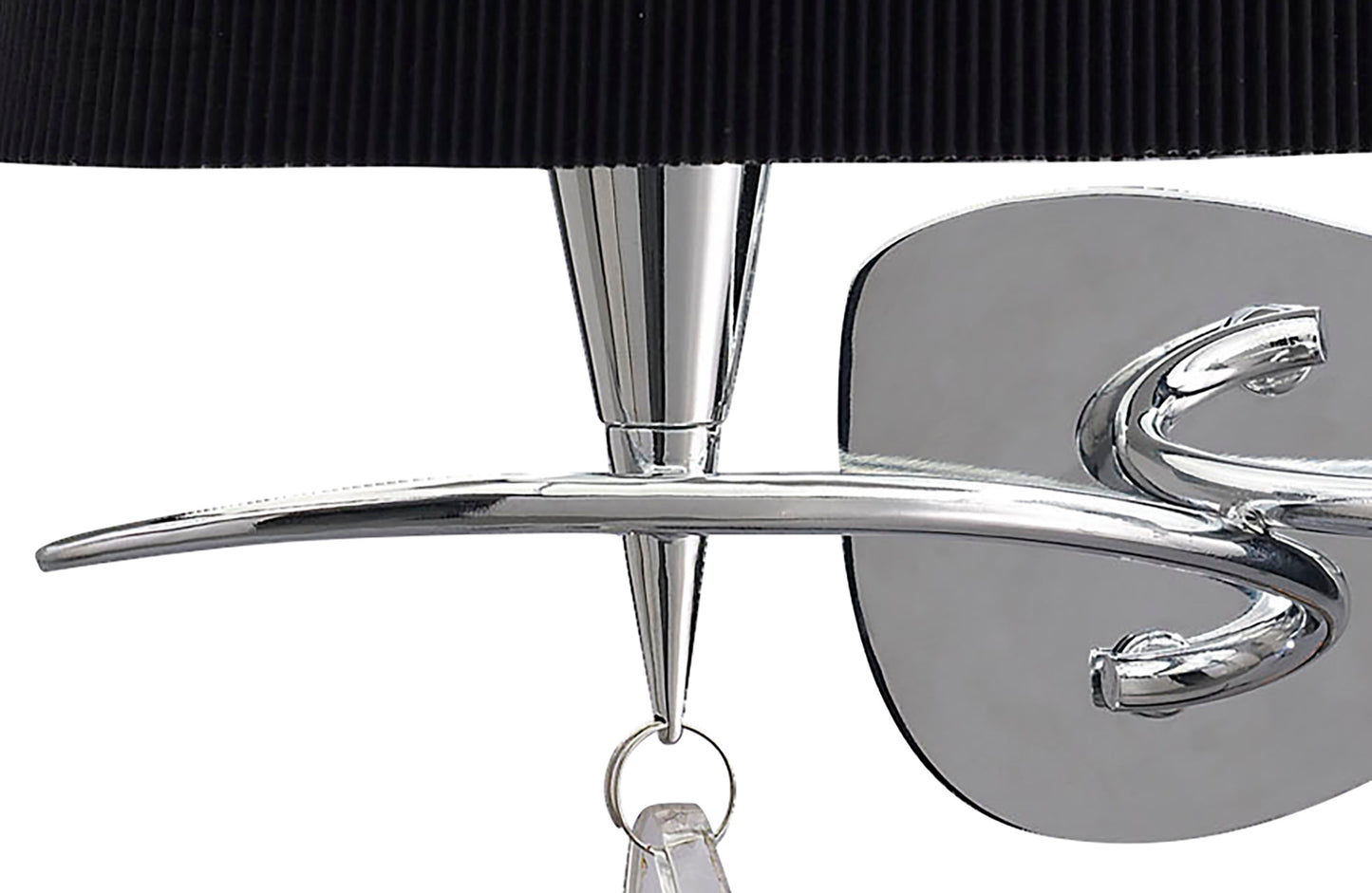 Mara Wall Lamp Switched 2 Light, Polished Chrome With Black Shade by Mantra