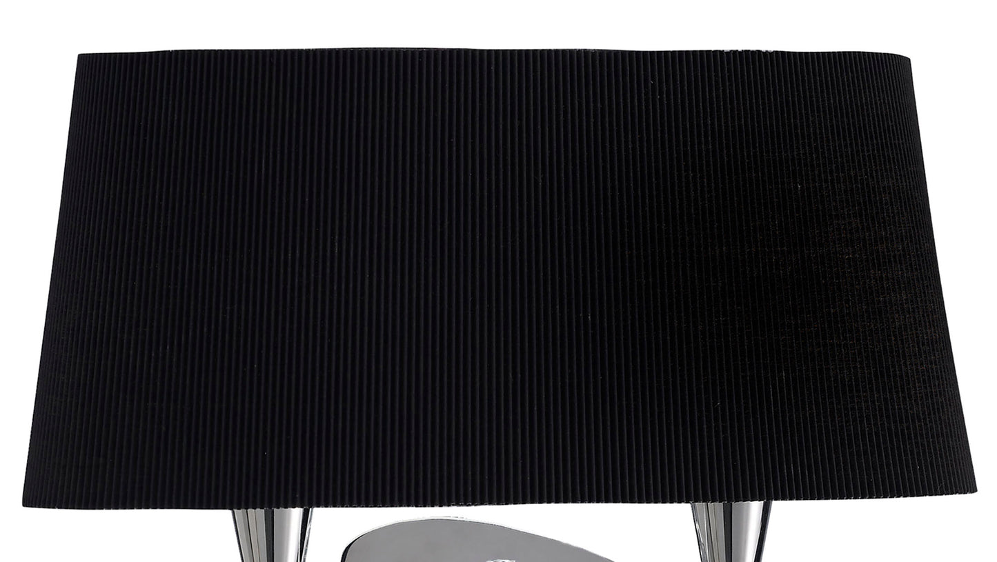 Mara Wall Lamp Switched 2 Light, Polished Chrome With Black Shade by Mantra