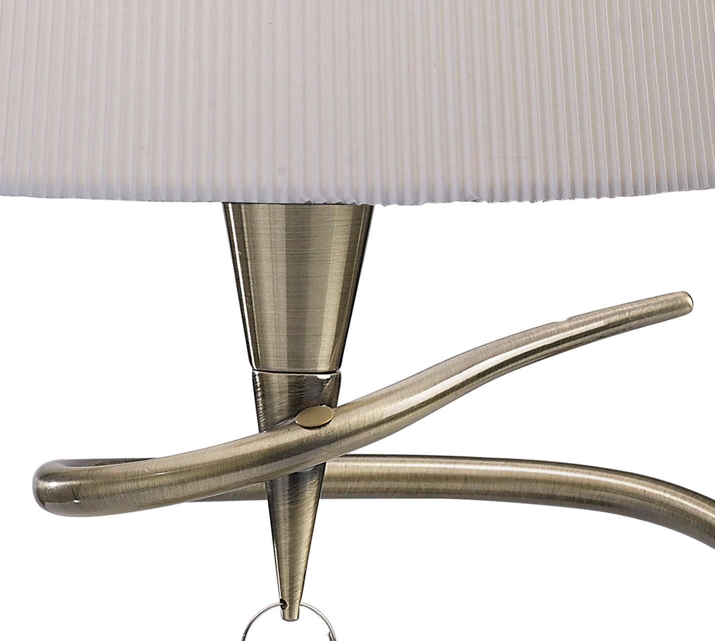 Mara Table Lamp 1 Light E14 Large, Antique Brass With Ivory White Shade by Mantra