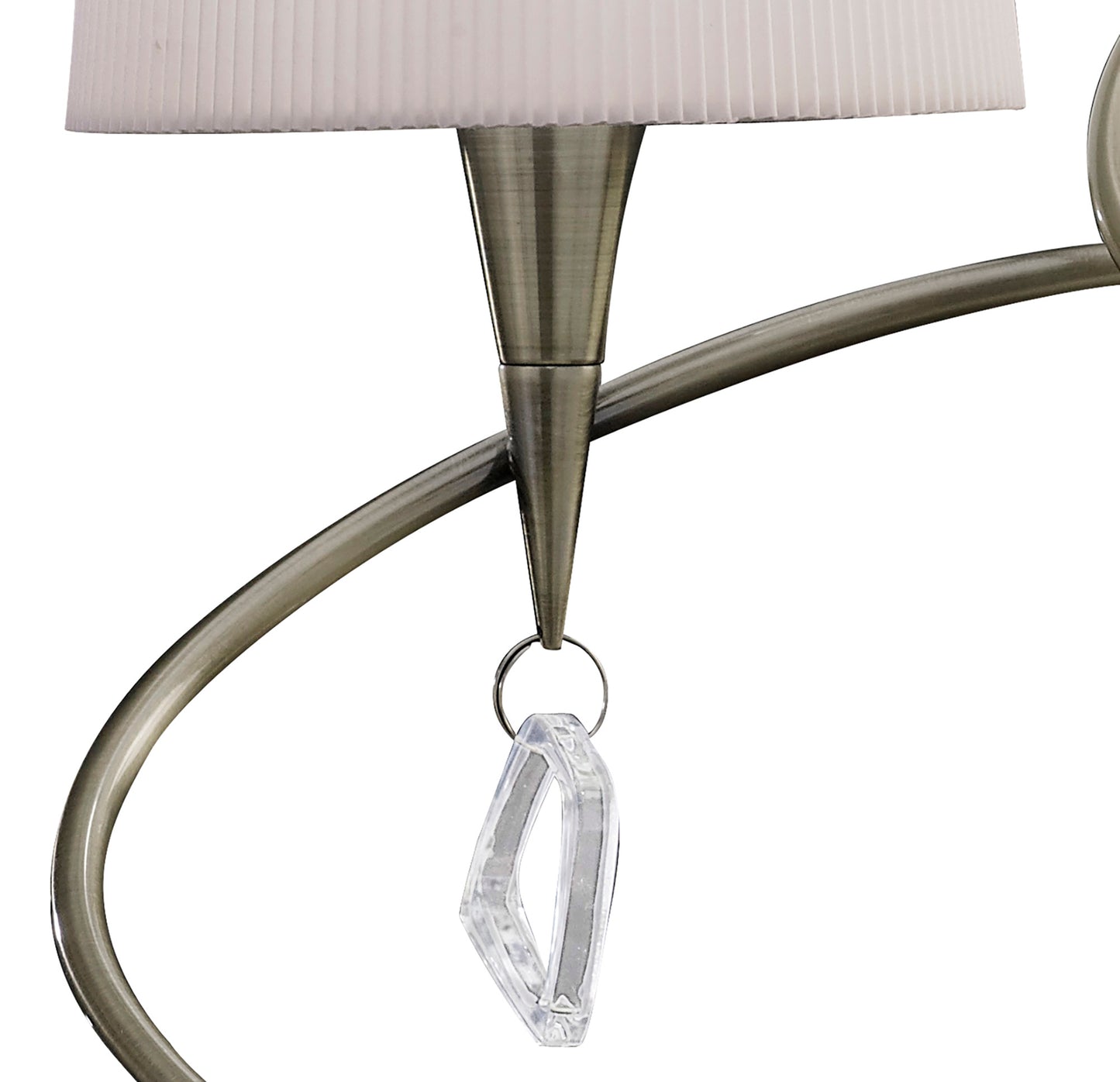 Mara Table Lamp 2 Light E14, Antique Brass With Ivory White Shades by Mantra