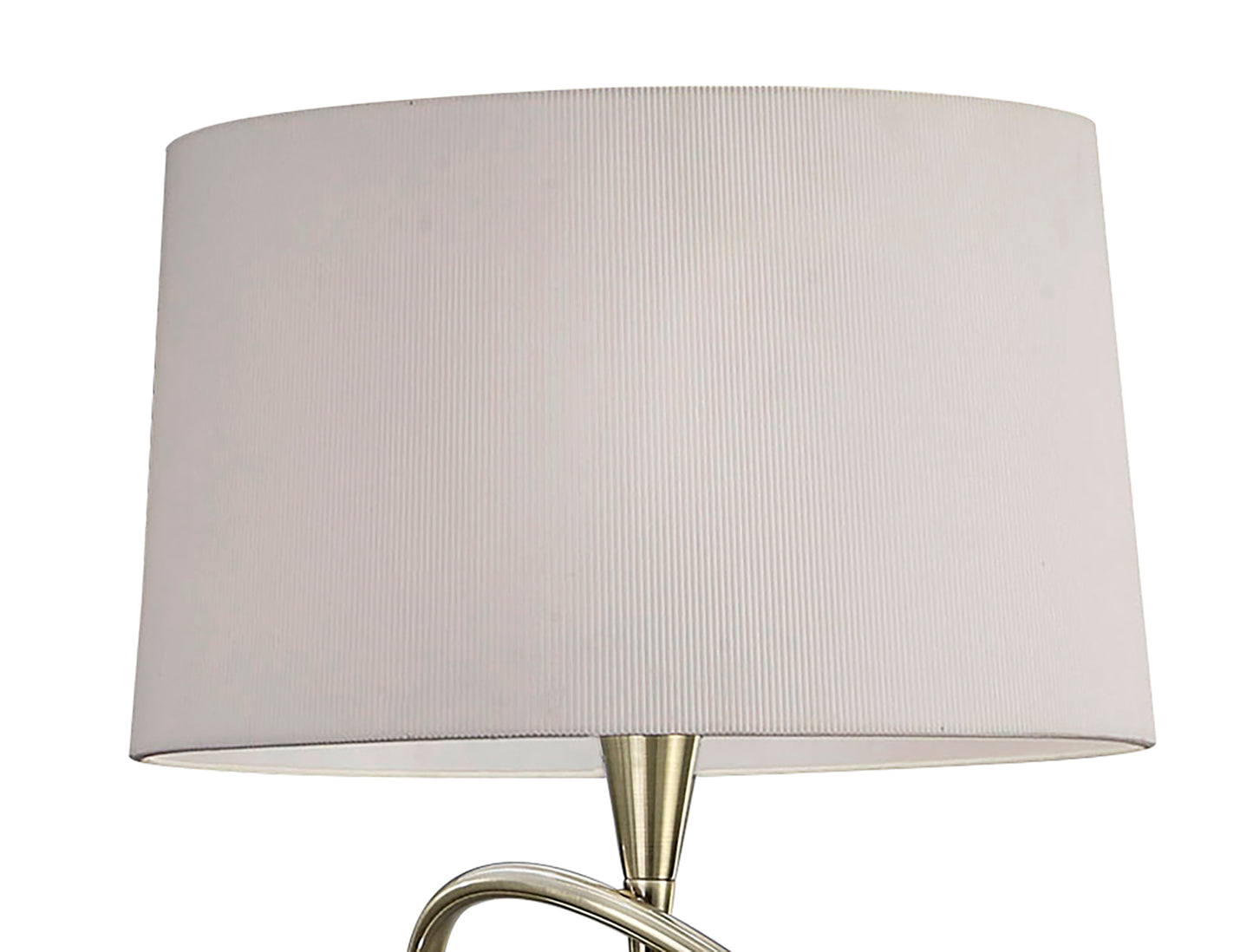 Mara Floor Lamp 4 Light E27, Antique Brass With Ivory White Shade by Mantra