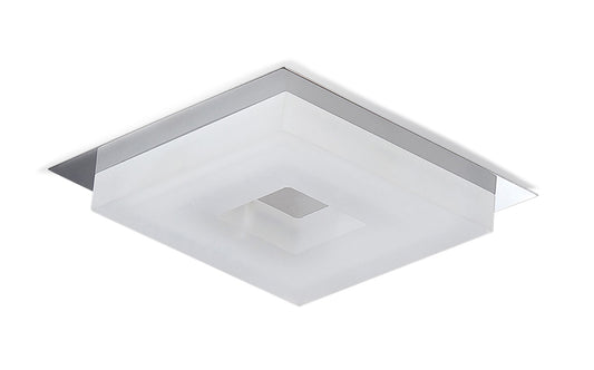 Marcel Recessed Down Light 6W LED Square 3000K IP44, 550lm, Polished Chrome/Frosted Acrylic, Cut Out: 70mm, Driver Included, 3yrs Warranty by Mantra