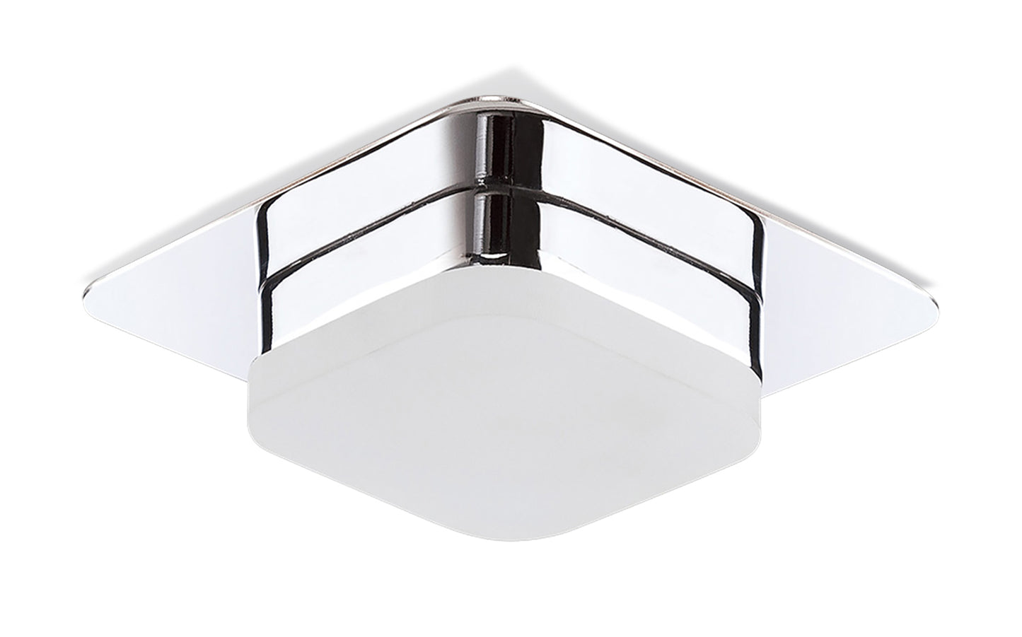 Marcel Recessed Down Light 5W LED Square 3000K IP44, 450lm, Polished Chrome/Frosted Acrylic, Cut Out: 70mm, Driver Included, 3yrs Warranty by Mantra