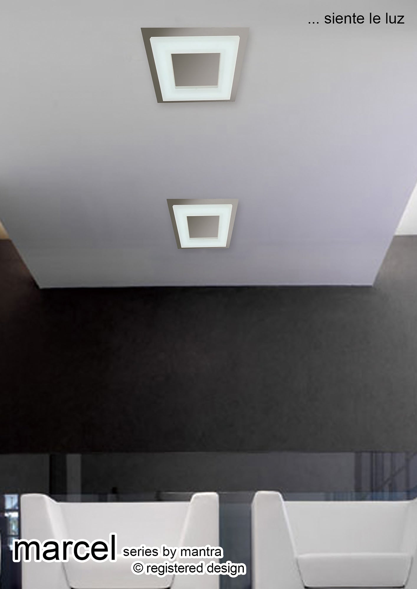 Marcel Recessed Down Light 5W LED Square 3000K IP44, 450lm, Polished Chrome/Frosted Acrylic, Cut Out: 70mm, Driver Included, 3yrs Warranty by Mantra