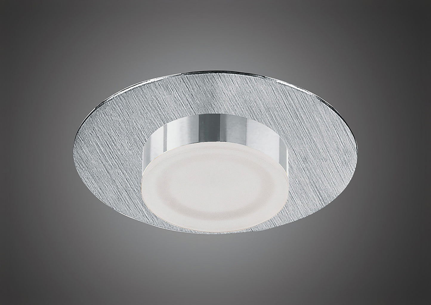 Marcel Recessed Down Light 4W LED Round 3000K IP44, 360lm, Satin Aluminium/Frosted Acrylic/Chrome, Cut Out: 70mm, Driver Included, 3yrs Warranty by Mantra