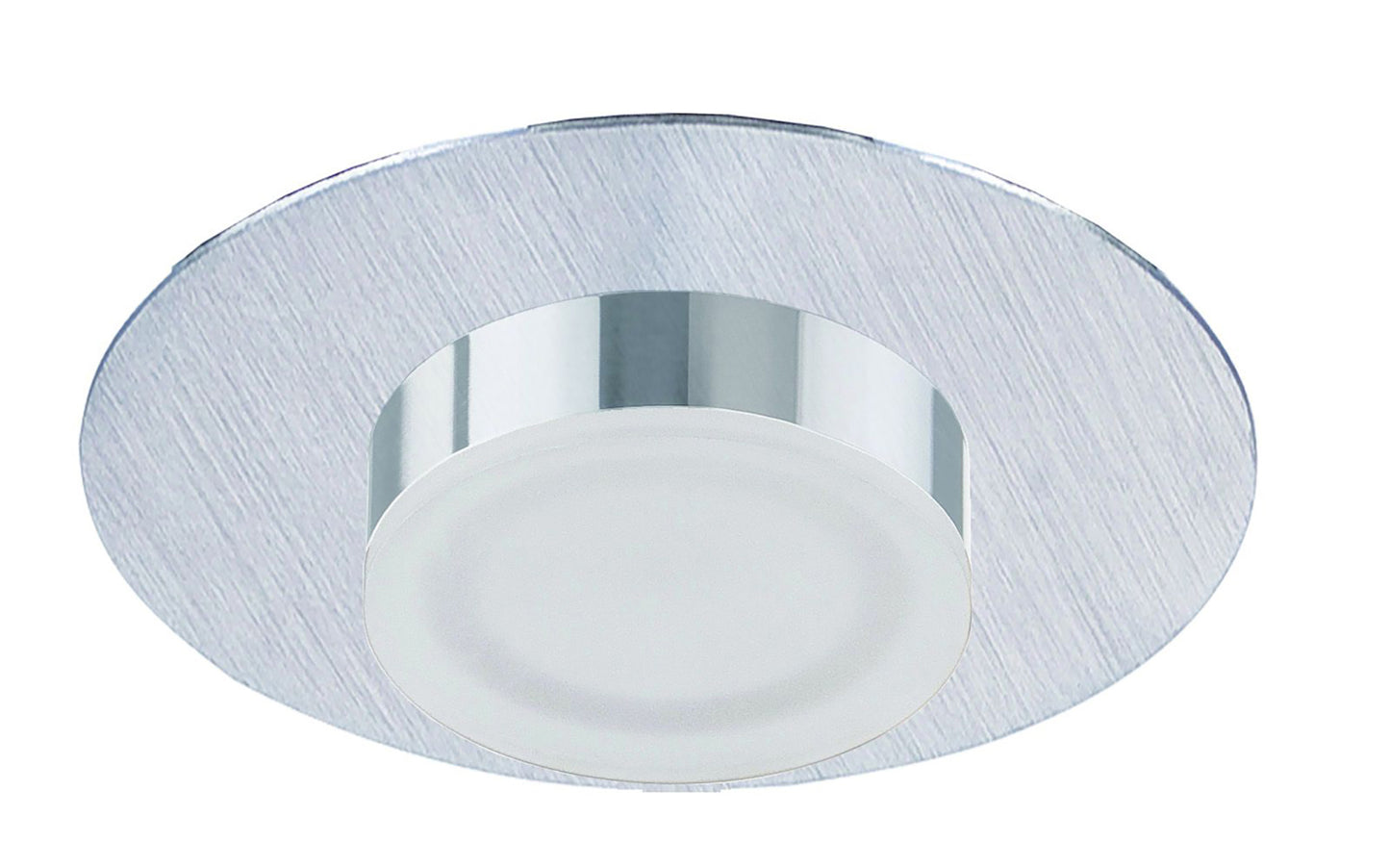 Marcel Recessed Down Light 4W LED Round 3000K IP44, 360lm, Satin Aluminium/Frosted Acrylic/Chrome, Cut Out: 70mm, Driver Included, 3yrs Warranty by Mantra