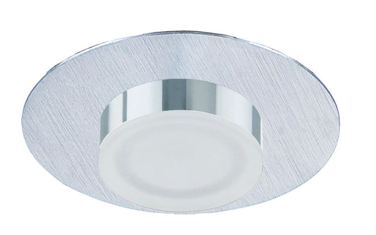 Marcel Recessed Down Light 4W LED Round 3000K IP44, 360lm, Satin Aluminium/Frosted Acrylic/Chrome, Cut Out: 70mm, Driver Included, 3yrs Warranty by Mantra
