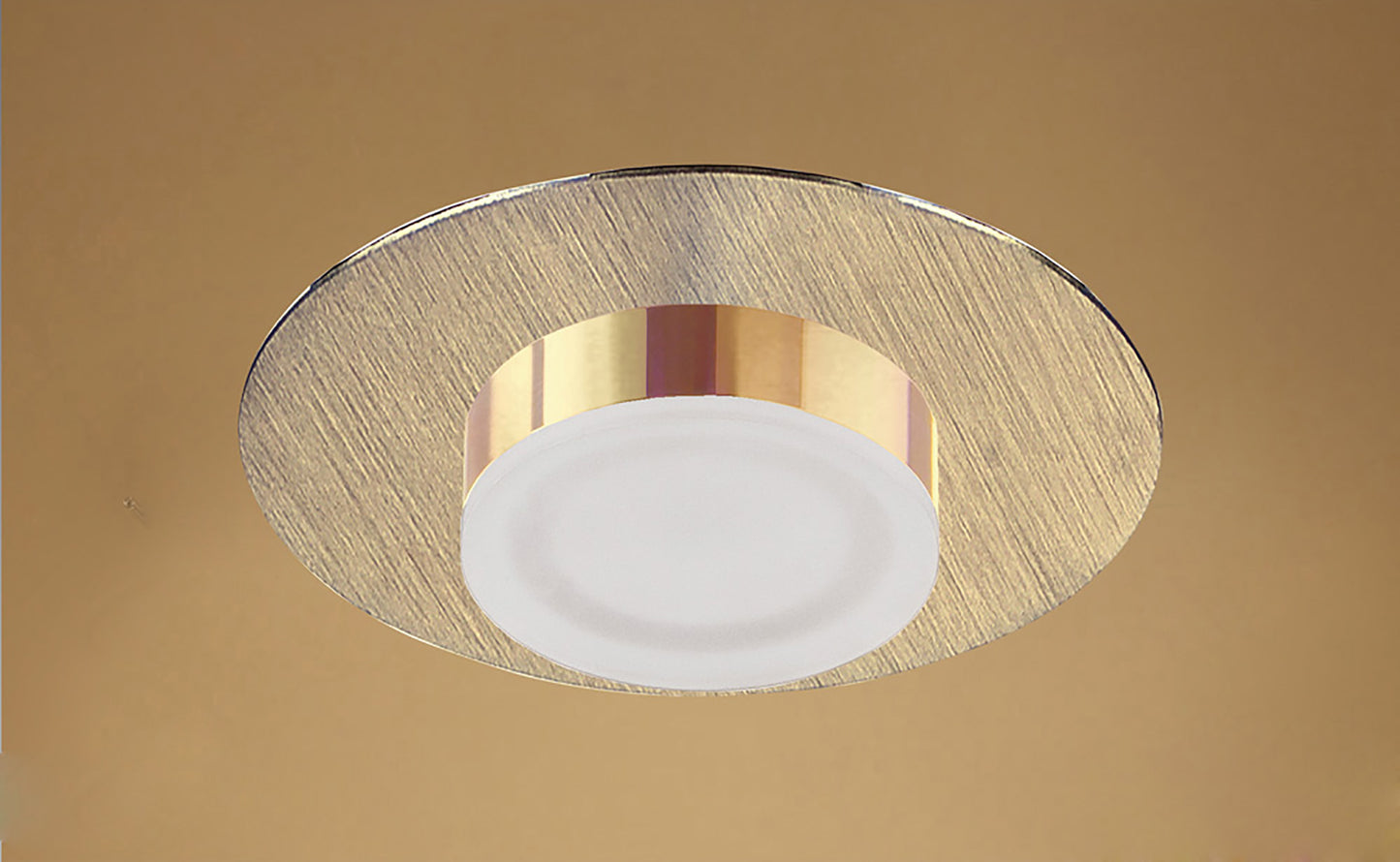 Marcel Recessed Down Light 4W LED Round 3000K IP44, 360lm, Satin Gold/Frosted Acrylic/Gold, Cut Out: 70mm, Driver Included, 3yrs Warranty by Mantra
