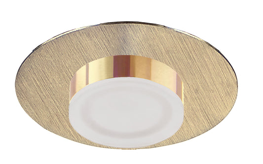 Marcel Recessed Down Light 4W LED Round 3000K IP44, 360lm, Satin Gold/Frosted Acrylic/Gold, Cut Out: 70mm, Driver Included, 3yrs Warranty by Mantra
