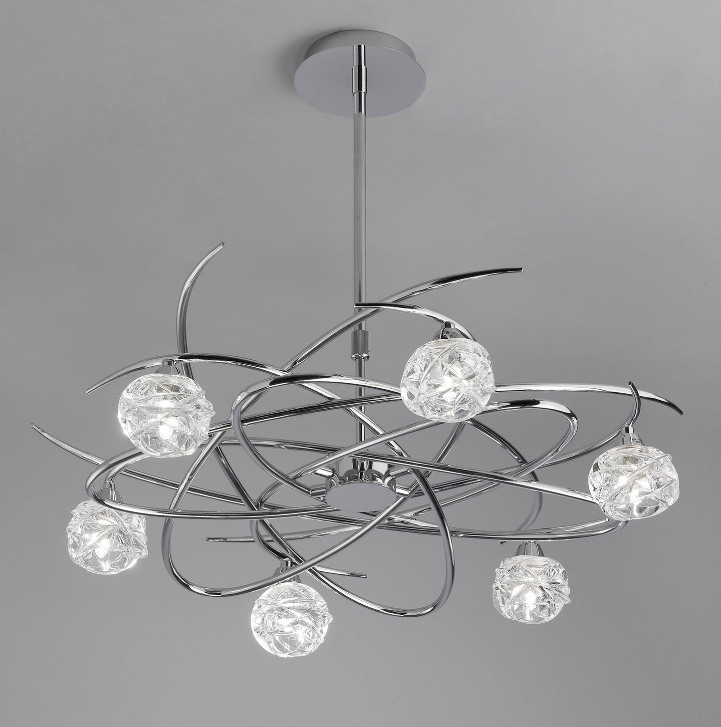 Maremagnum Telescopic Convertible To Semi Flush 6 Light G9, Polished Chrome by Mantra