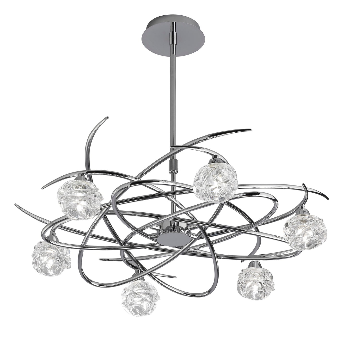 Maremagnum Telescopic Convertible To Semi Flush 6 Light G9, Polished Chrome by Mantra