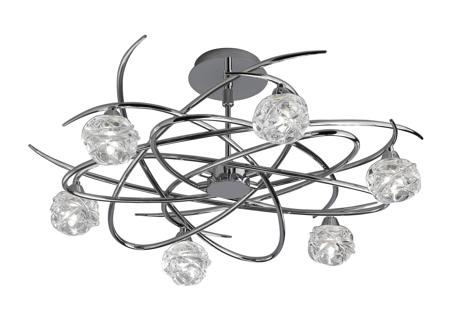 Maremagnum Telescopic Convertible To Semi Flush 6 Light G9, Polished Chrome by Mantra