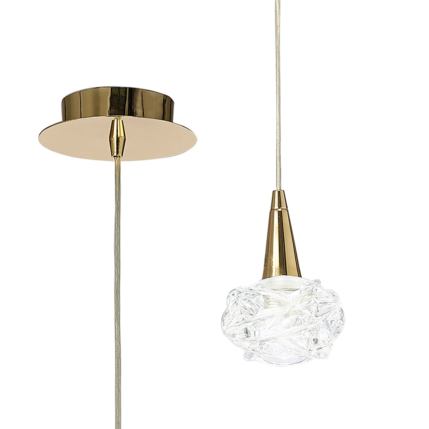 Maremagnum Pendant 1 Light G9, French Gold by Mantra