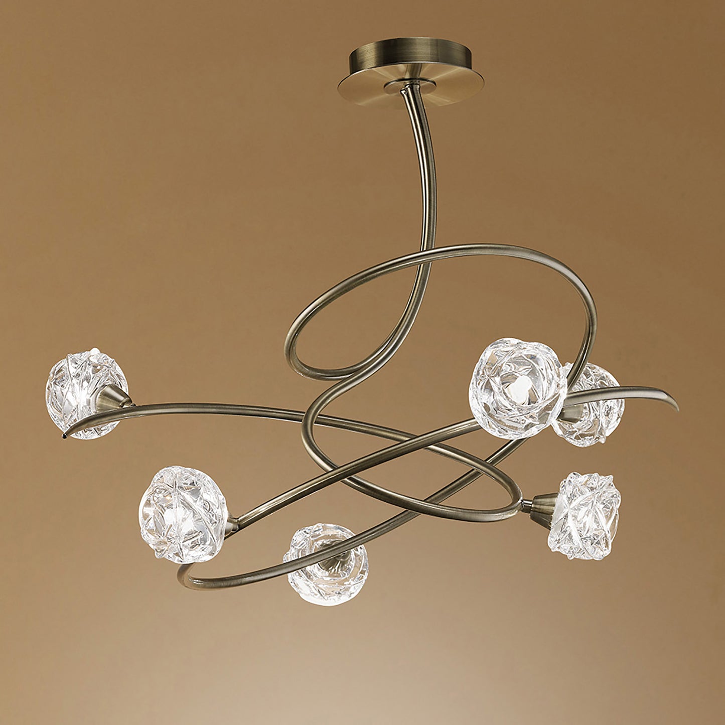 Maremagnum Ceiling 6 Light G9, Antique Brass by Mantra