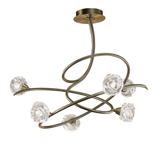 Maremagnum Ceiling 6 Light G9, Antique Brass by Mantra