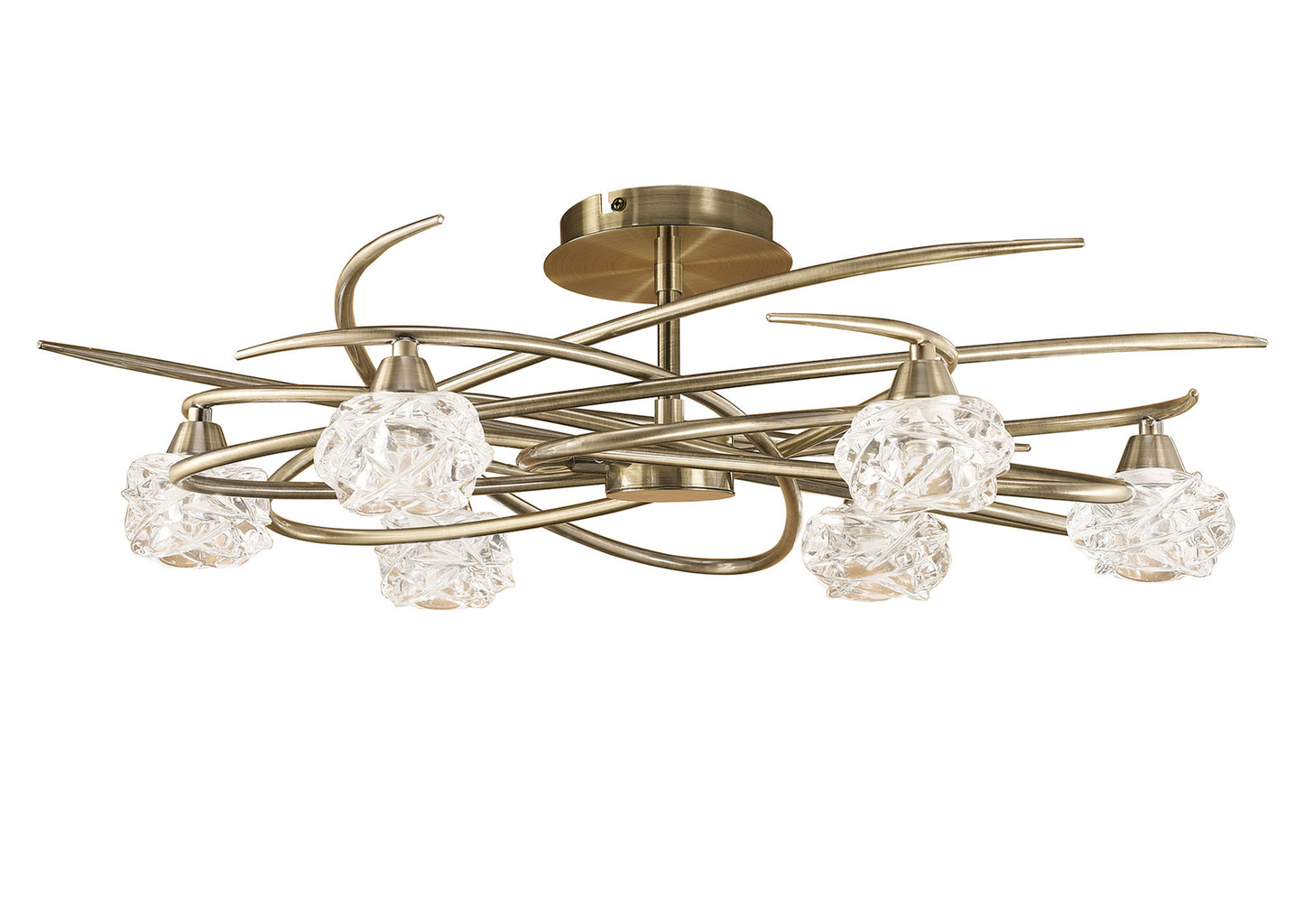 Maremagnum Telescopic Convertible To Semi Flush 6 Light G9, Antique Brass by Mantra