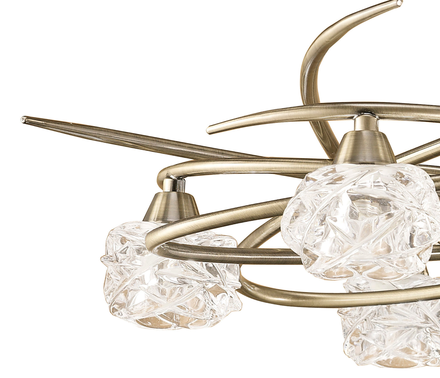 Maremagnum Telescopic Convertible To Semi Flush 6 Light G9, Antique Brass by Mantra