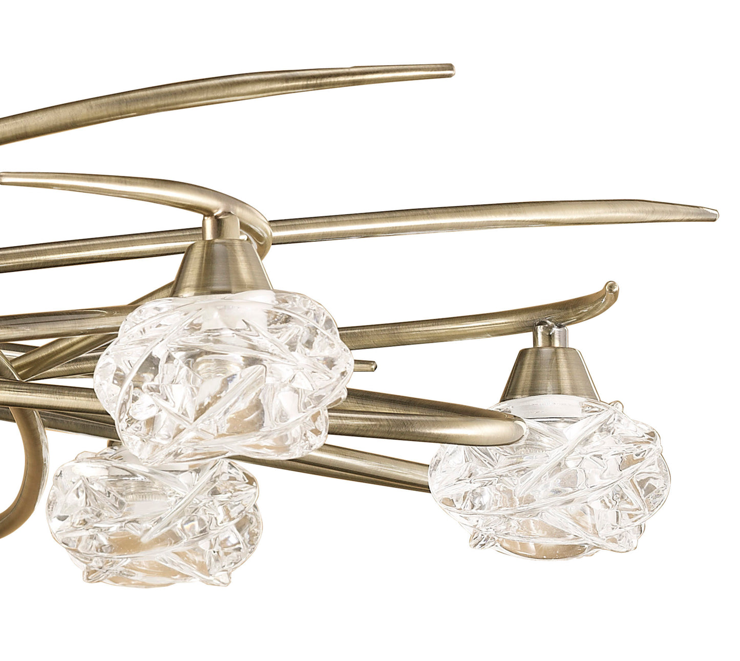 Maremagnum Telescopic Convertible To Semi Flush 6 Light G9, Antique Brass by Mantra