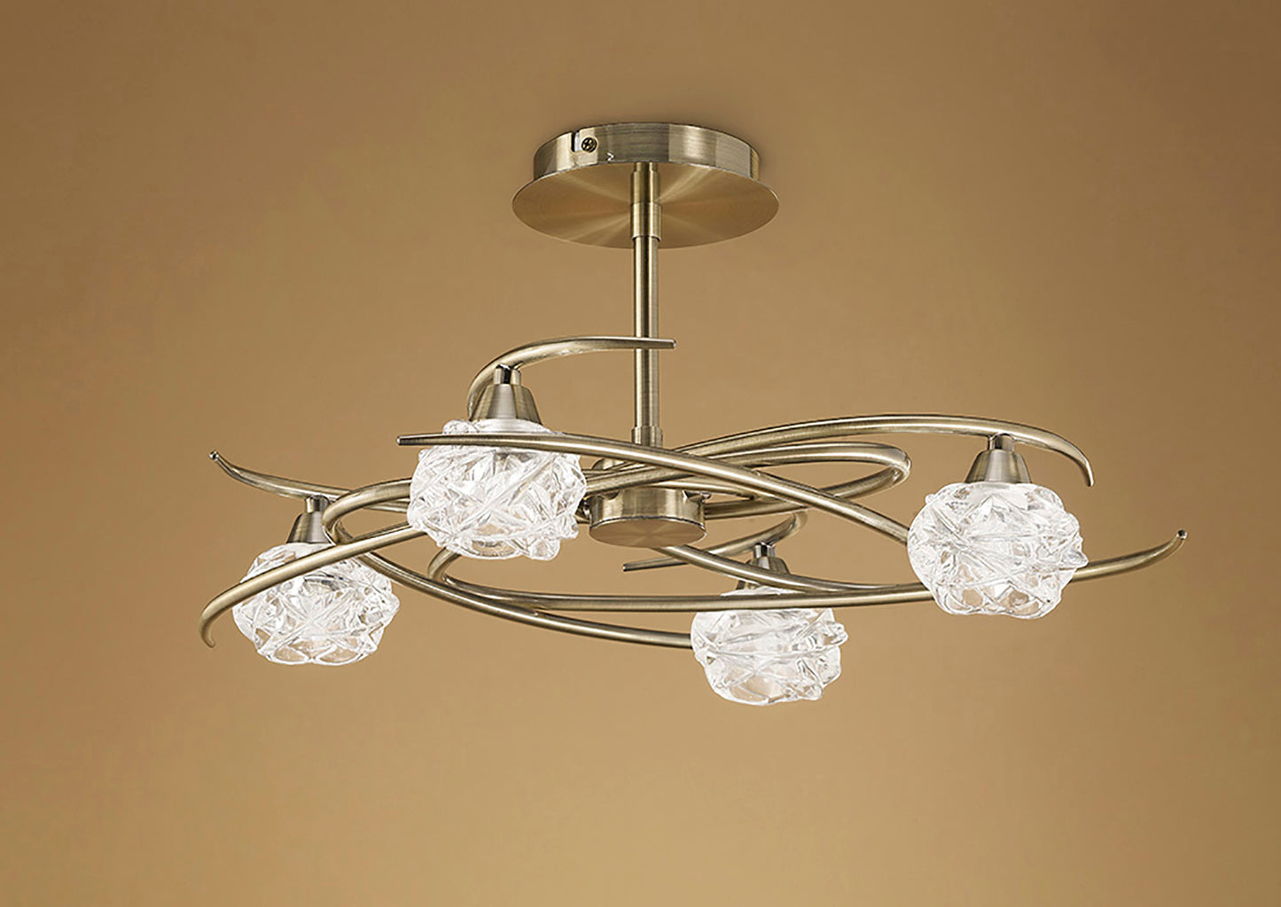 Maremagnum Ceiling 4 Light G9, Antique Brass by Mantra