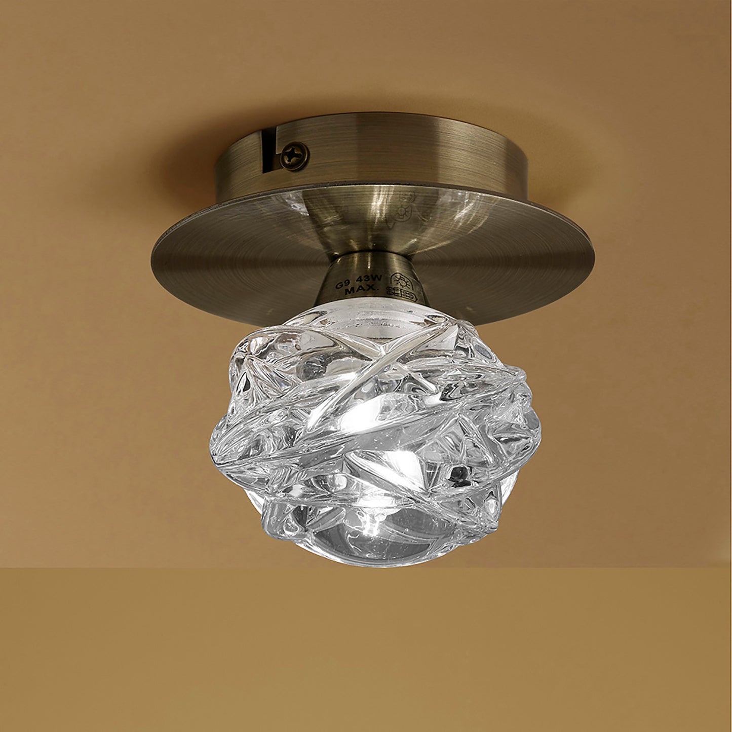 Maremagnum Ceiling 1 Light G9, Antique Brass by Mantra