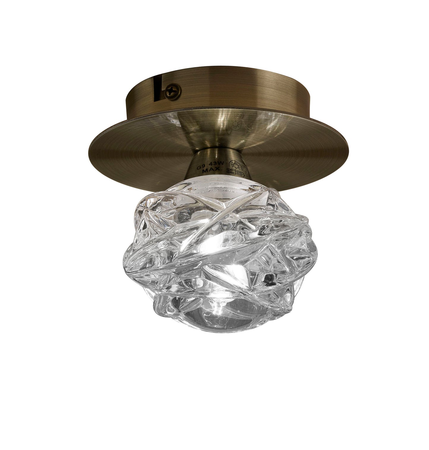 Maremagnum Ceiling 1 Light G9, Antique Brass by Mantra