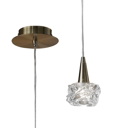 Maremagnum Pendant 1 Light G9, Antique Brass by Mantra