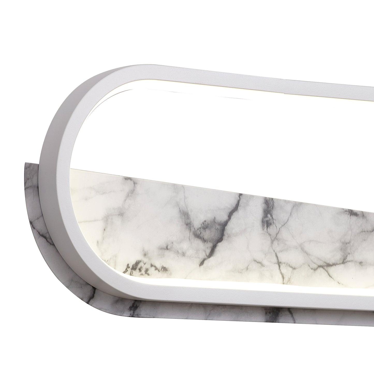 Marmol Wall Lamp Oval, 20W LED, 3000K, 1800lm, White Marble/White, 3yrs Warranty by Mantra