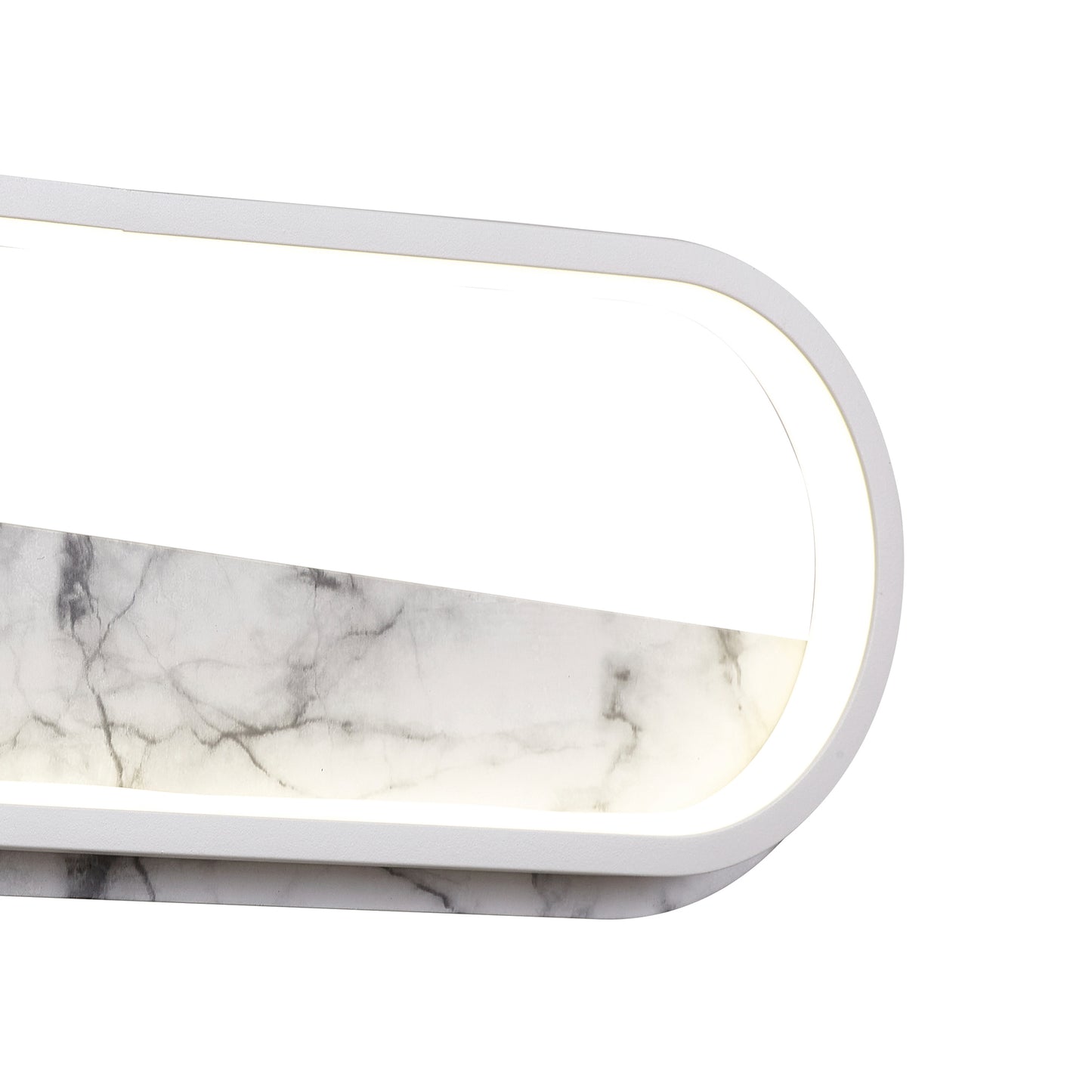 Marmol Wall Lamp Oval, 20W LED, 3000K, 1800lm, White Marble/White, 3yrs Warranty by Mantra